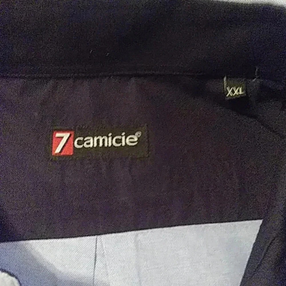 7 Camicie Button Down Shirt Blue - Picture 3 of 4